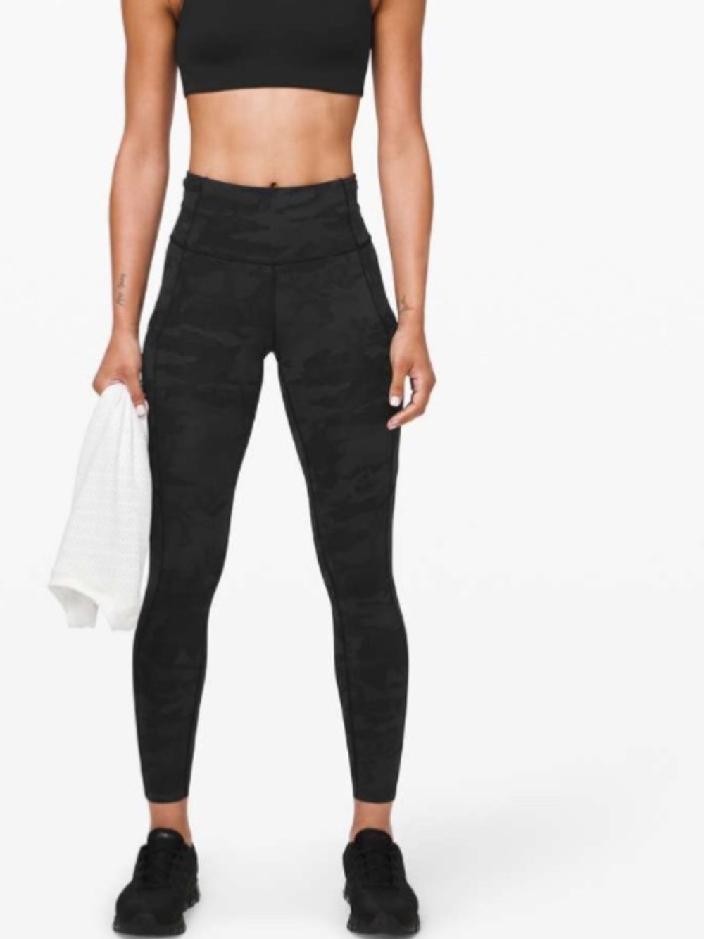 Lululemon Fast and Free Tight ll 25” inseam Incognito Camo Multi Grey size 4